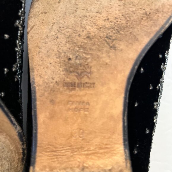 Emma Hope BlackVelvet Suede Trim Bow Women Flats Shoes Size EU 39 / US 8.5 Italy - Picture 7 of 8